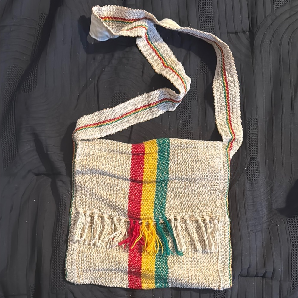 Handcrafted Reggae Striped Crossbody Bag